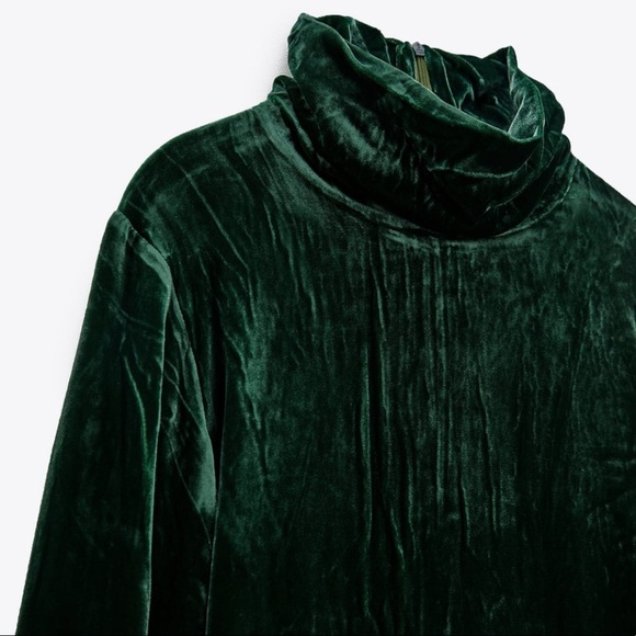 ZARA BNWT Velvet Top + Wide Leg Pants 2pc Coord Set - Picture 2 of 7